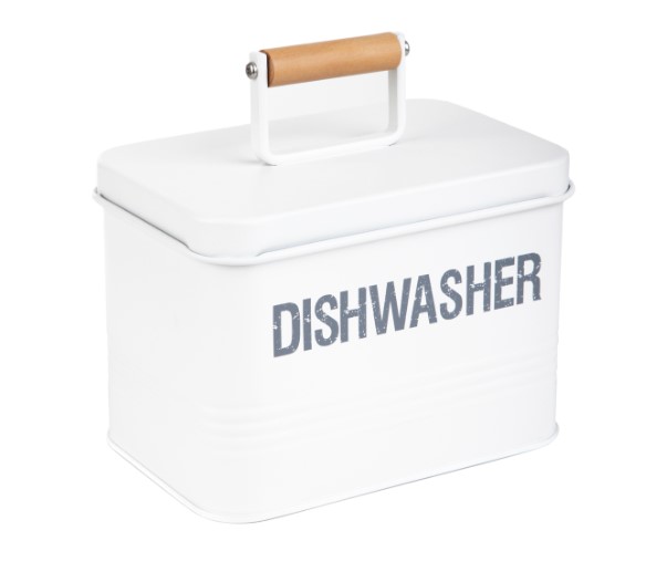 Δοχείο Για Ταμπλέτες Πλυντηρίου Πιάτων Μεταλλικό-Ξύλινο 16x12x11εκ. Yennis Homla 226446 (Υλικό: Ξύλο, Χρώμα: Λευκό) - Homla - 226446